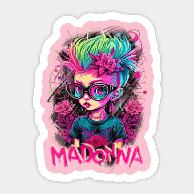 Madonna Rock Girl Vintage Sticker by VACO SONGOLAS